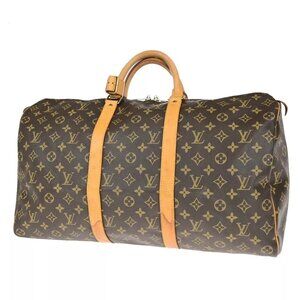 LOUIS VUITTON Keepall 50 Travel Hand Bag Monogram Leather Brown M41426 72ED322